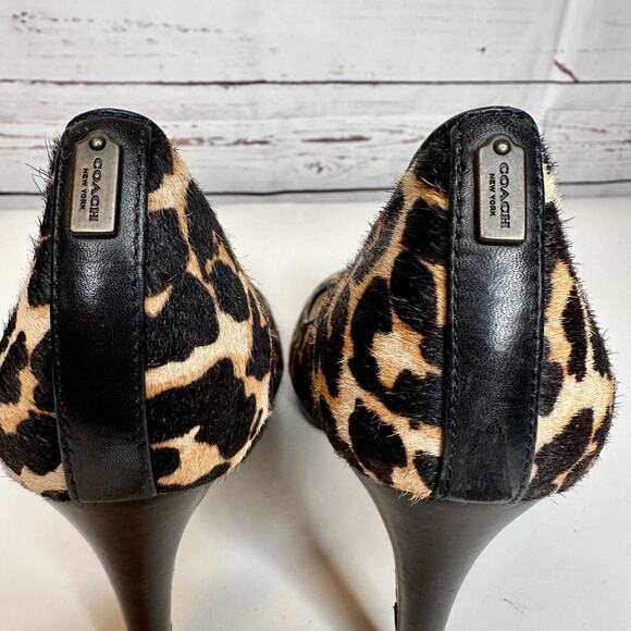 Coach | Giovanna Calf Hair Leopard Print Heels size 6.5 - Picture 10 of 10